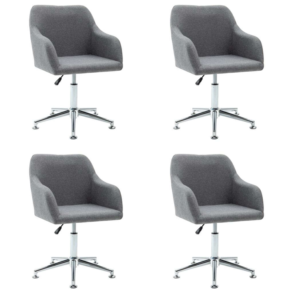 Chaises pivotantes à manger lot de 4 gris clair tissu - XIOS