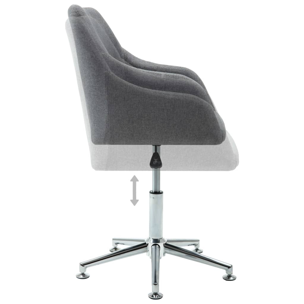 Chaises pivotantes à manger lot de 4 gris clair tissu - XIOS