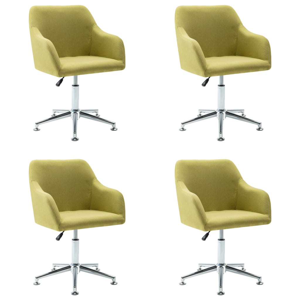 Chaises pivotantes à manger lot de 4 vert tissu - XIOS