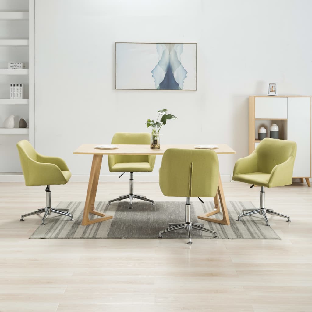 Chaises pivotantes à manger lot de 4 vert tissu - XIOS