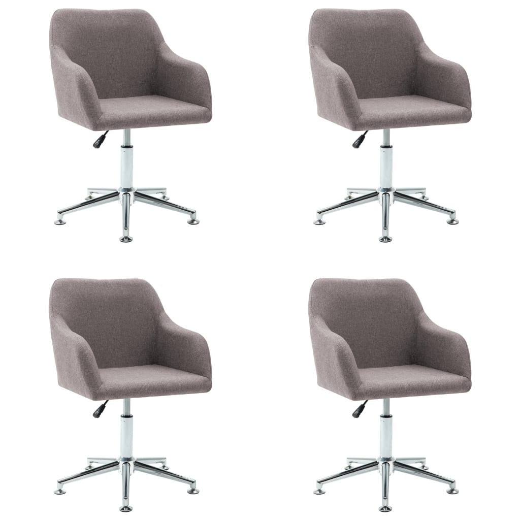 Chaises pivotantes à manger lot de 4 taupe tissu - XIOS