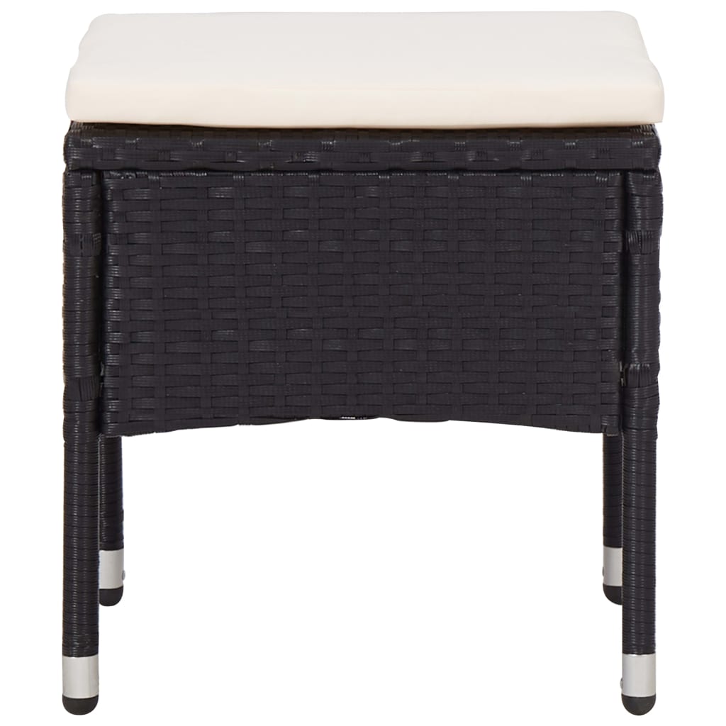 Mobilier d'extérieur 5 pcs Noir Résine tressée et bois d'acacia - XIOS