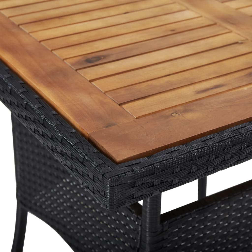 Mobilier d'extérieur 5 pcs Noir Résine tressée et bois d'acacia - XIOS