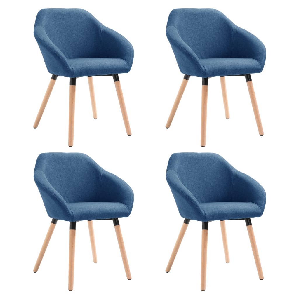 Chaises à manger lot de 4 bleu tissu - XIOS