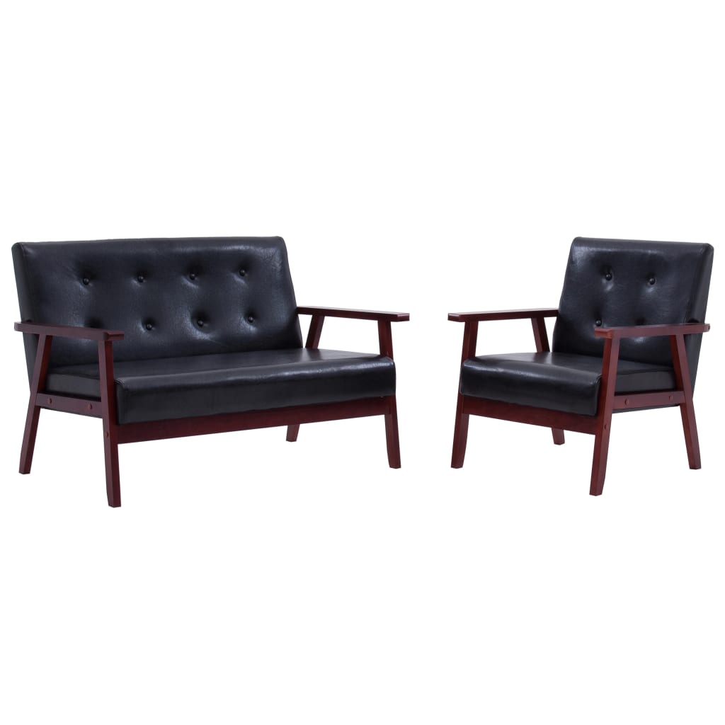 Ensemble de canapés 2 pcs noir similicuir - XIOS