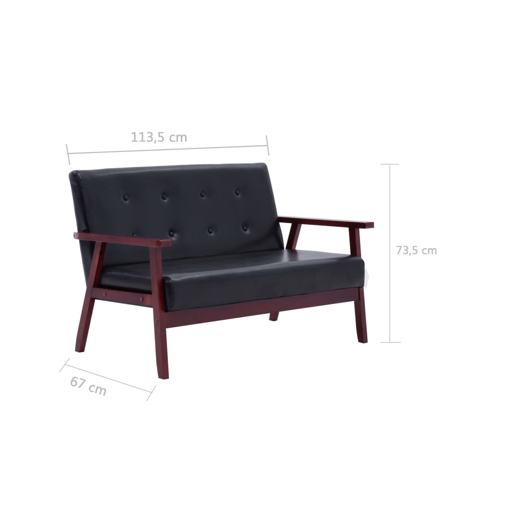 Ensemble de canapés 2 pcs noir similicuir - XIOS