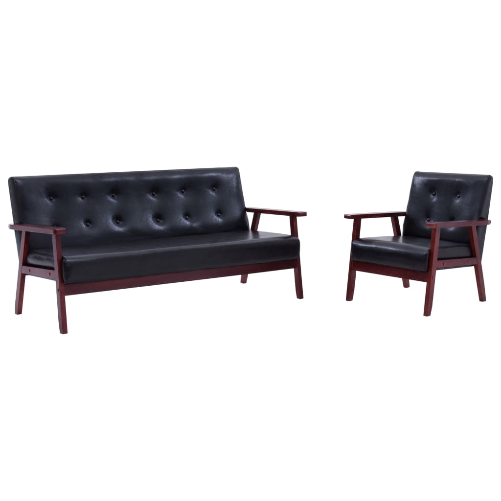 Ensemble de canapés 2 pcs noir similicuir - XIOS