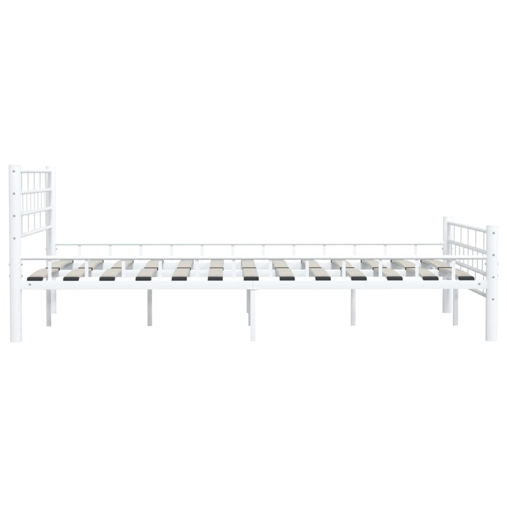 Cadre de lit sans matelas blanc métal 140x200 cm - XIOS