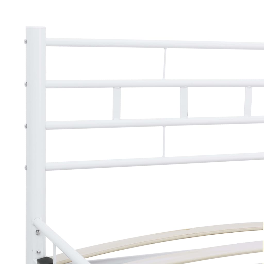 Cadre de lit sans matelas blanc métal 140x200 cm - XIOS