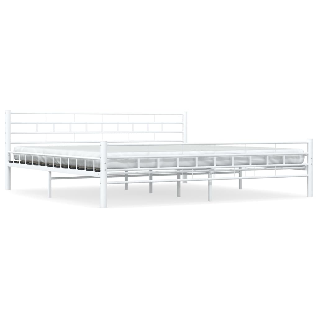 Cadre de lit sans matelas blanc métal 200x200 cm - XIOS
