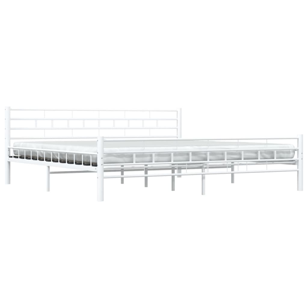 Cadre de lit sans matelas blanc métal 200x200 cm - XIOS