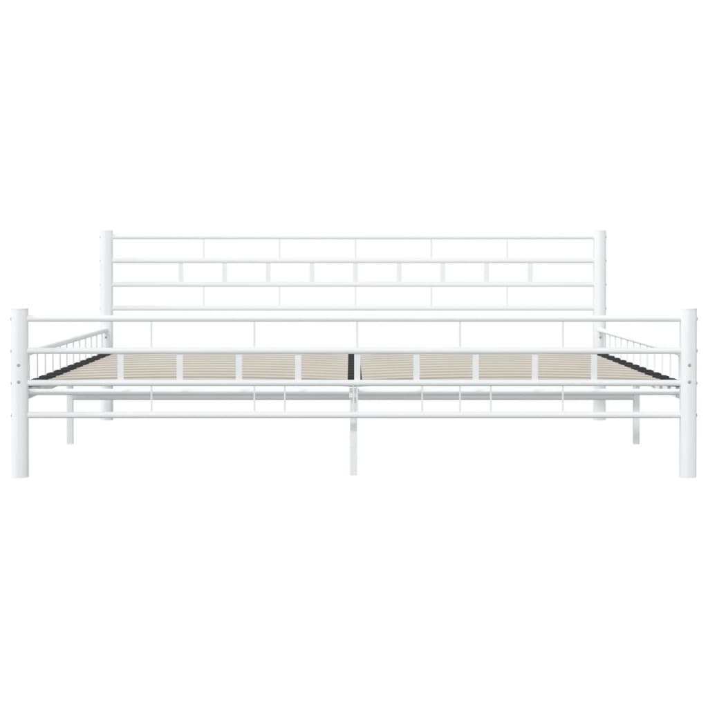 Cadre de lit sans matelas blanc métal 200x200 cm - XIOS
