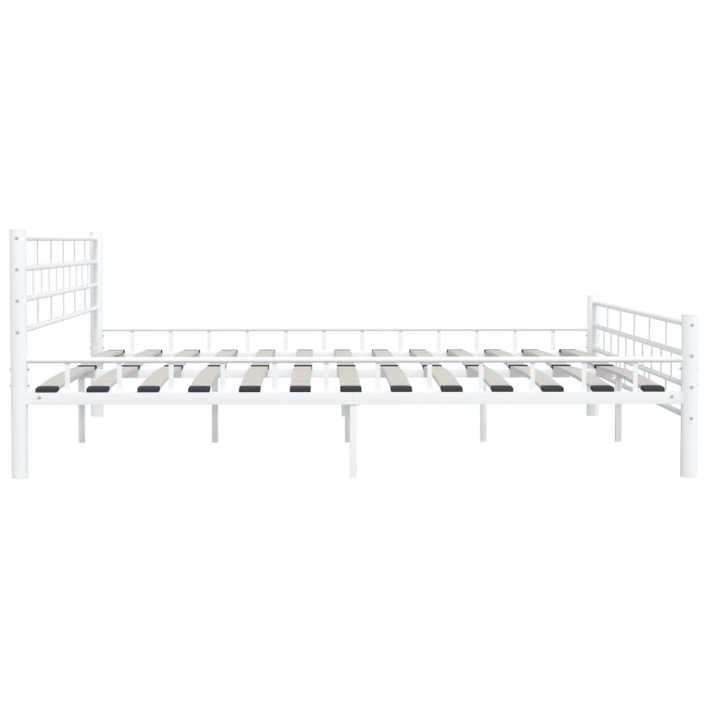 Cadre de lit sans matelas blanc métal 200x200 cm - XIOS