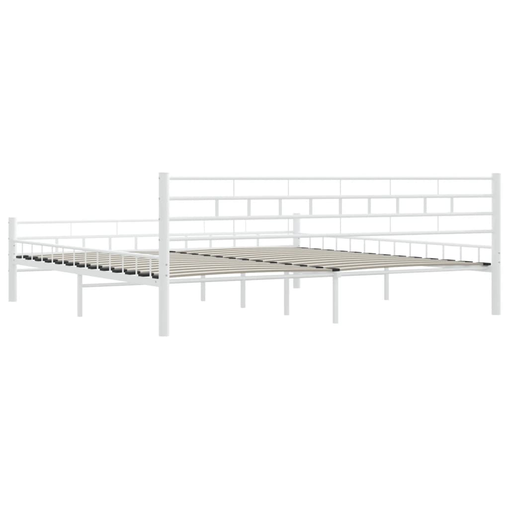 Cadre de lit sans matelas blanc métal 200x200 cm - XIOS