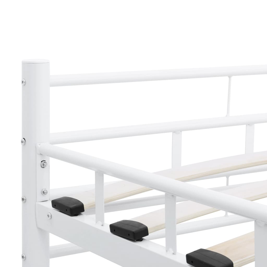 Cadre de lit sans matelas blanc métal 200x200 cm - XIOS