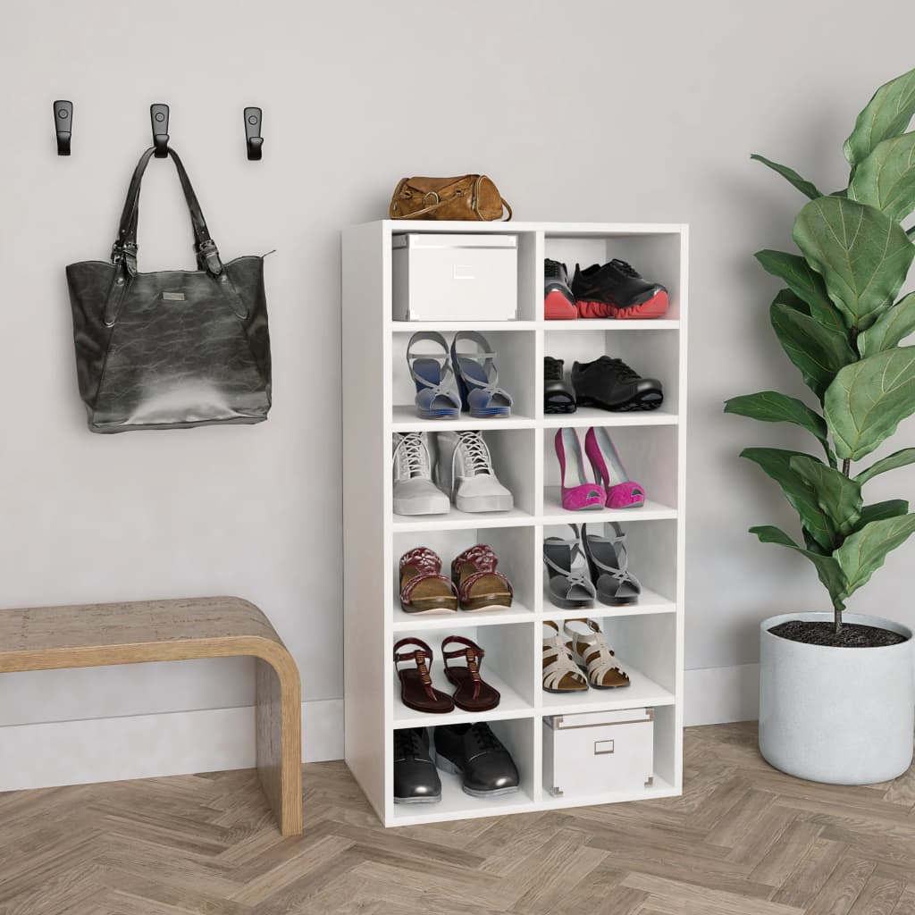 Étagère à chaussures Blanc 54x34x100,5 cm Bois d'ingénierie - XIOS