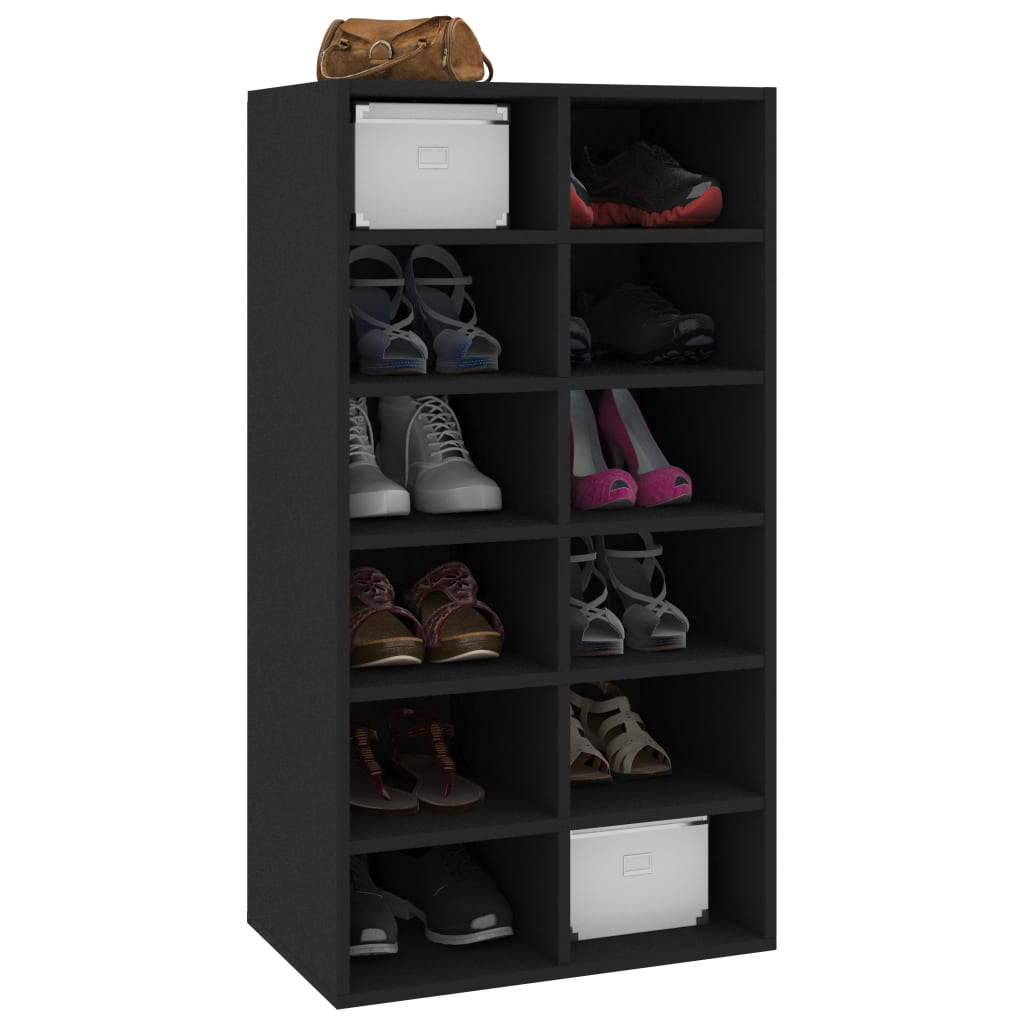 Étagère à chaussures Noir 54x34x100,5 cm Bois d'ingénierie - XIOS
