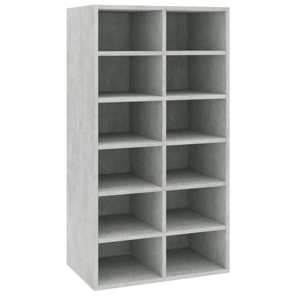 Étagère à chaussures Gris béton 54x34x100,5 cm Bois ingénierie - XIOS