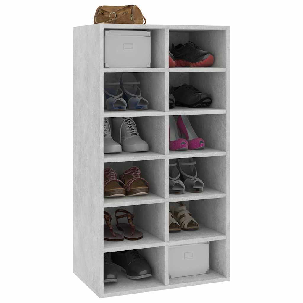 Étagère à chaussures Gris béton 54x34x100,5 cm Bois ingénierie - XIOS