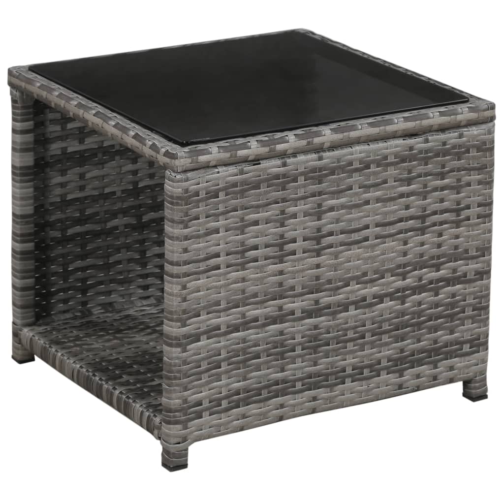 Ensemble de bistro 3 pcs avec coussins Résine tressée Gris - XIOS