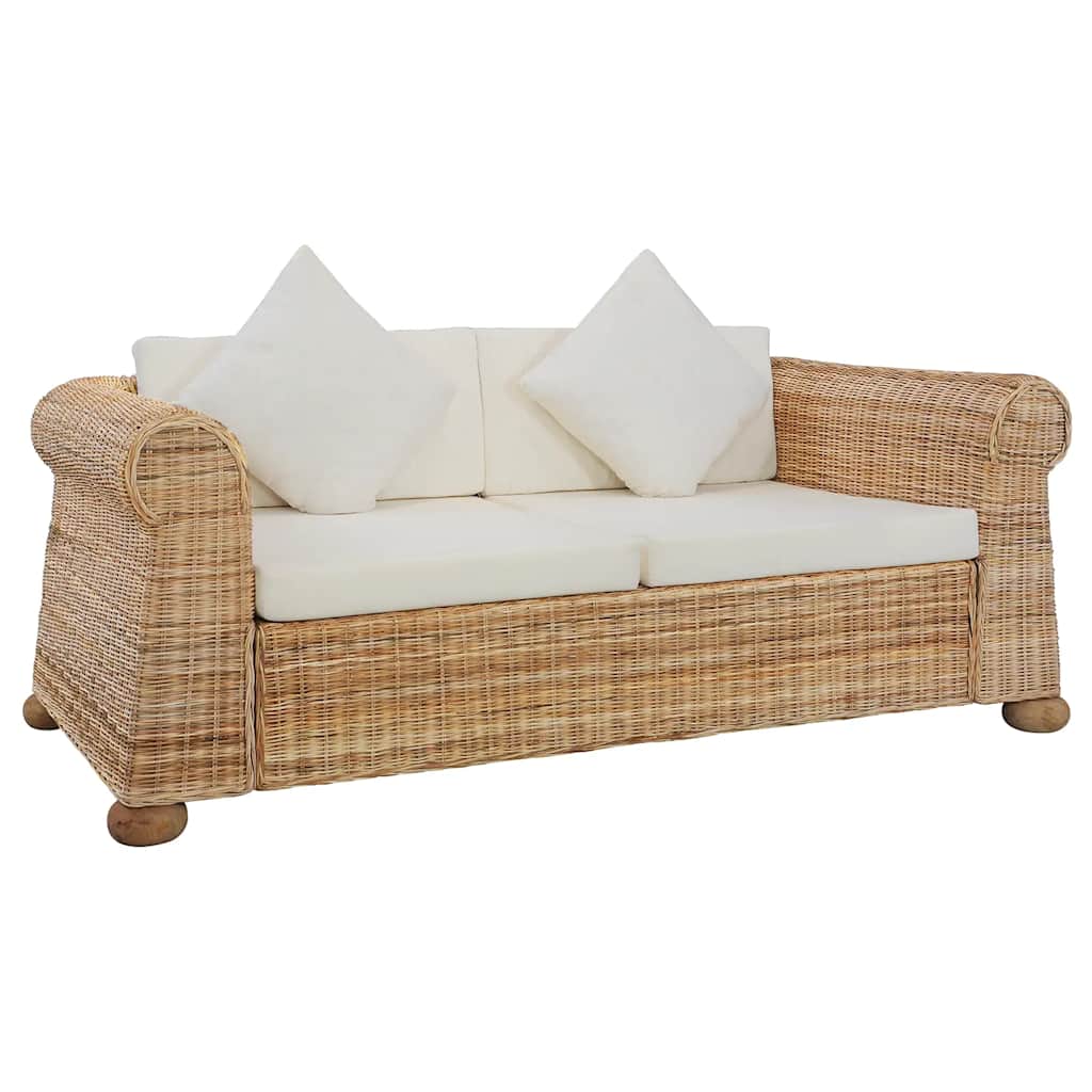 Ensemble de canapés 3 pcs avec coussins Rotin naturel - XIOS