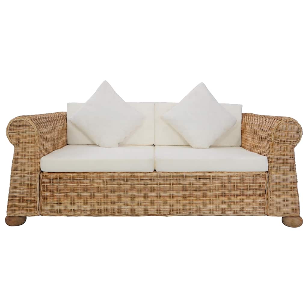 Ensemble de canapés 3 pcs avec coussins Rotin naturel - XIOS