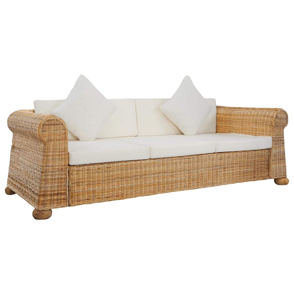 Ensemble de canapés 2 pcs avec coussins Rotin naturel - XIOS