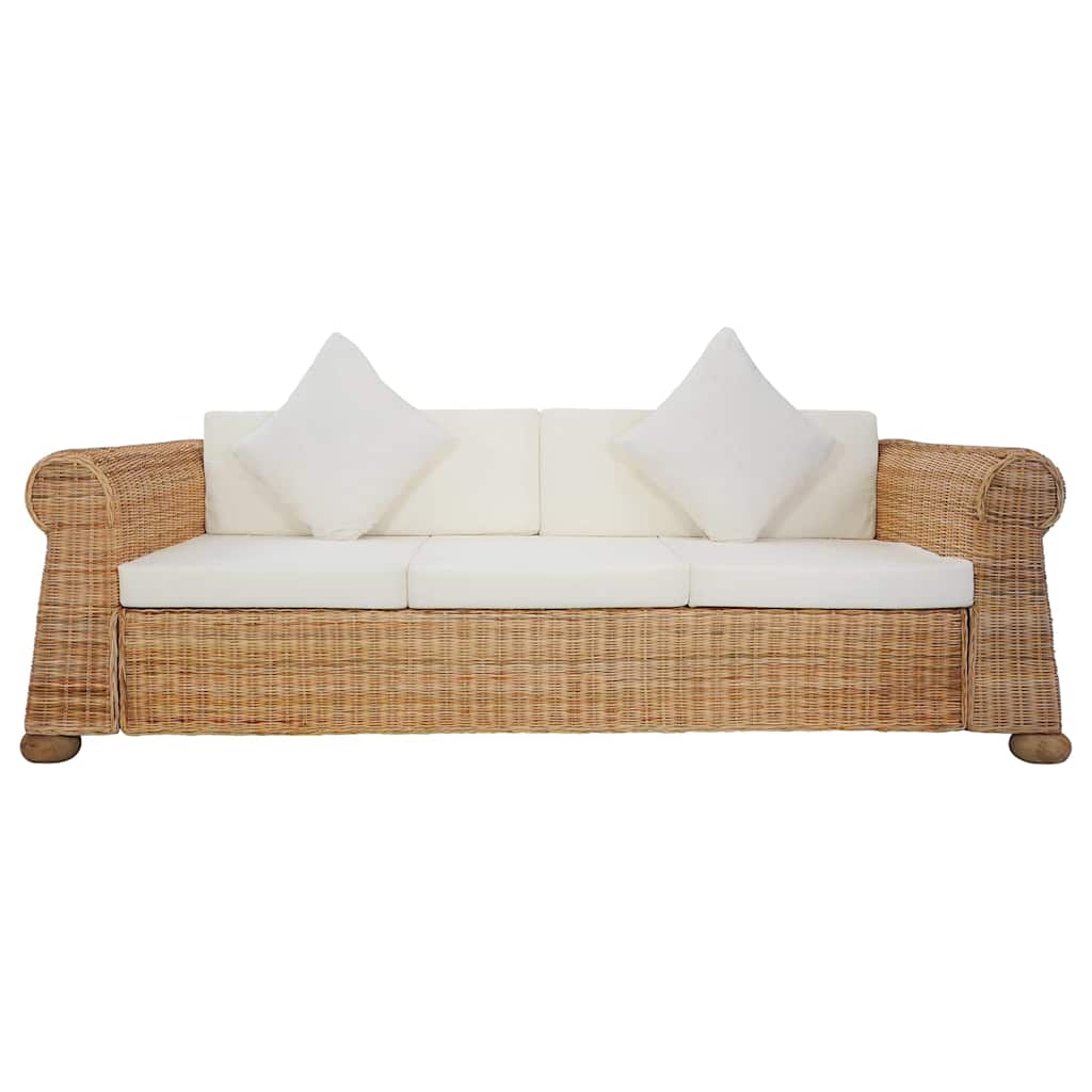 Ensemble de canapés 2 pcs avec coussins Rotin naturel - XIOS
