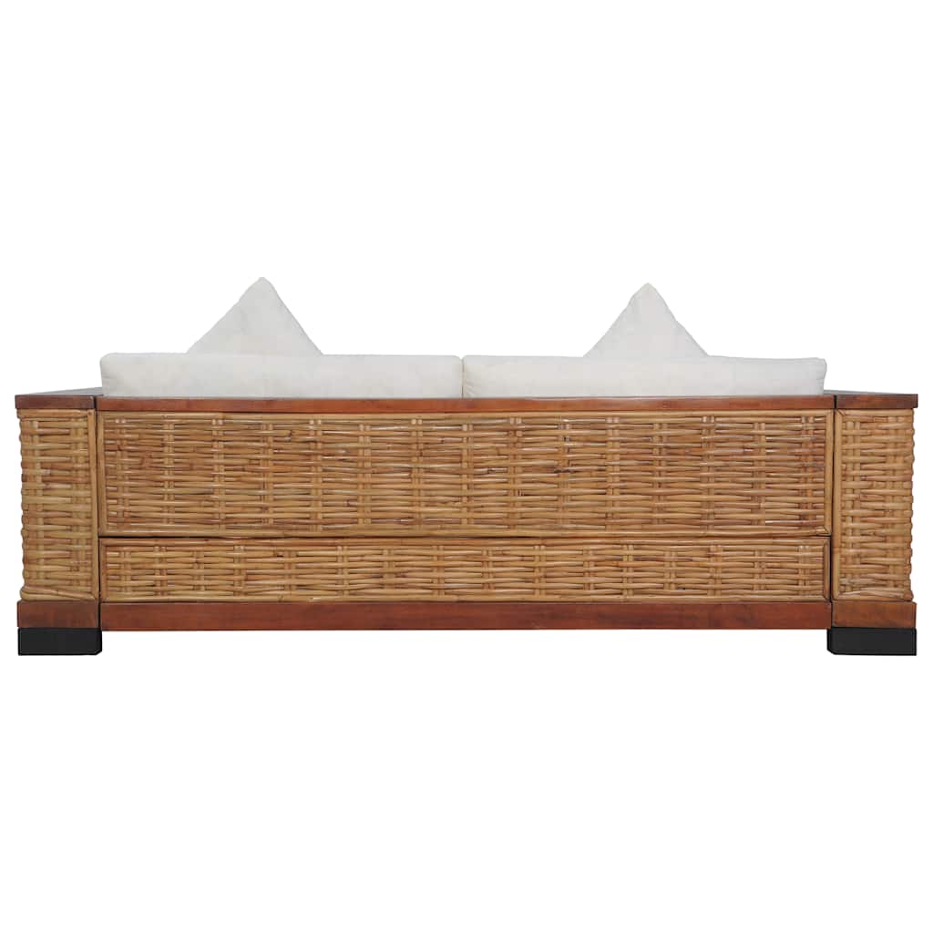 Ensemble de canapés 2 pcs avec coussins Marron Rotin naturel - XIOS