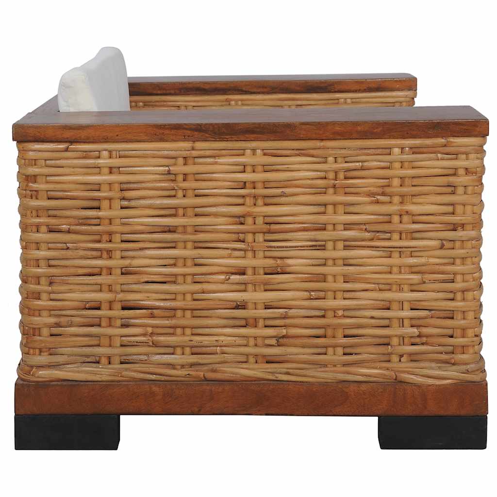 Ensemble de canapés 2 pcs avec coussins Marron Rotin naturel - XIOS