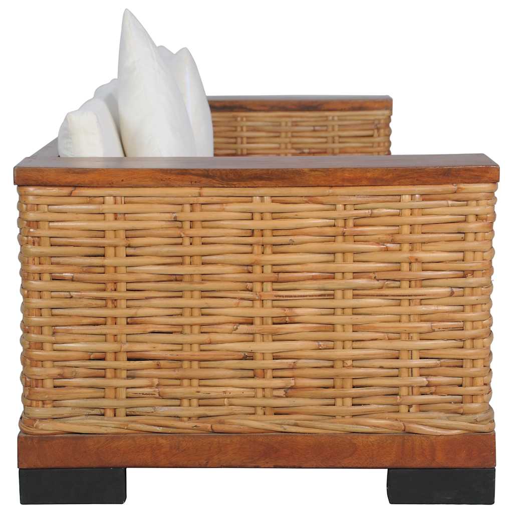 Ensemble de canapés 2 pcs avec coussins Marron Rotin naturel - XIOS