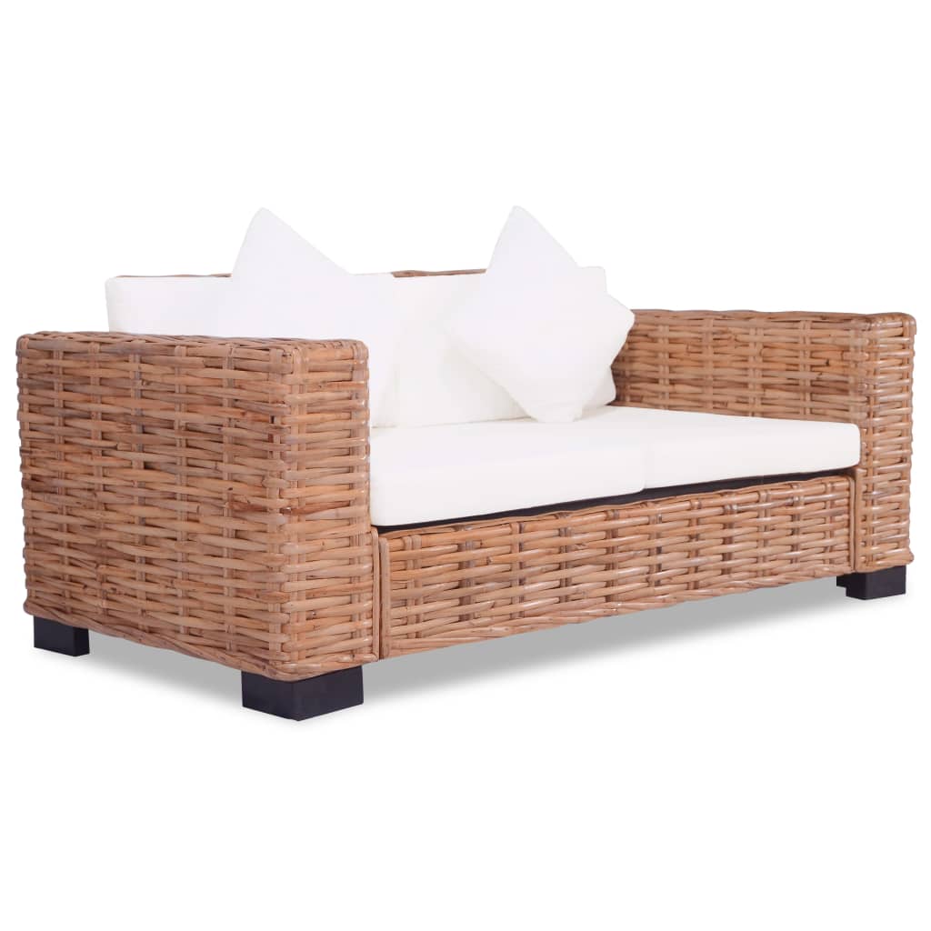 Ensemble de canapés 2 pcs avec coussins Rotin naturel - XIOS