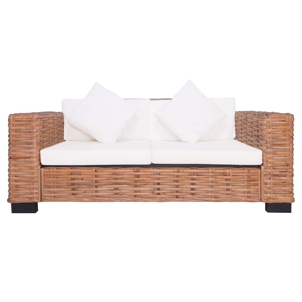 Ensemble de canapés 2 pcs avec coussins Rotin naturel - XIOS