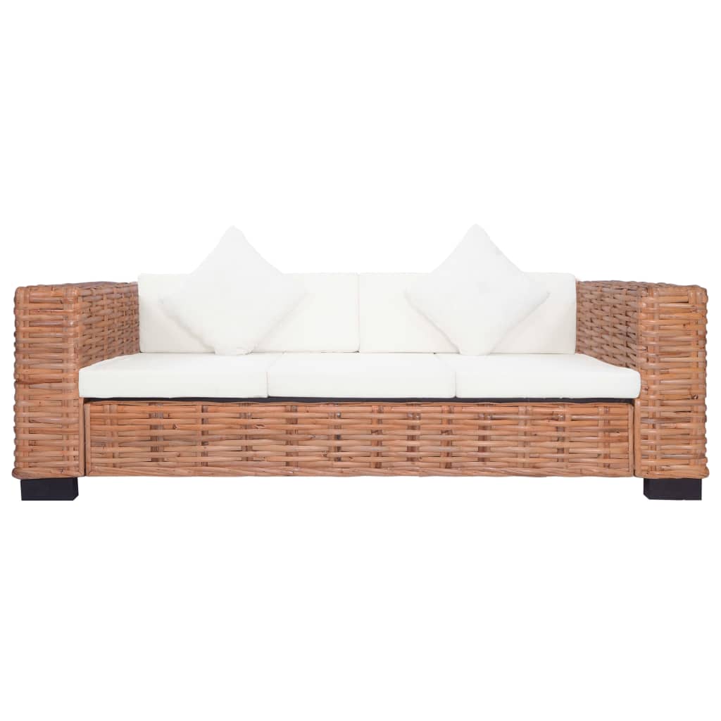 Ensemble de canapés 2 pcs avec coussins Rotin naturel - XIOS