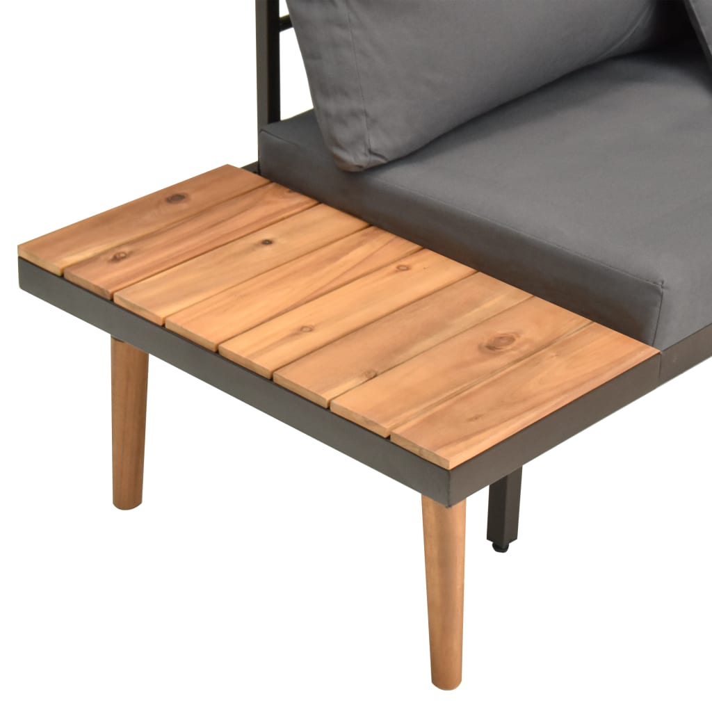 Salon de jardin 4 pcs avec coussins Bois d'acacia solide - XIOS