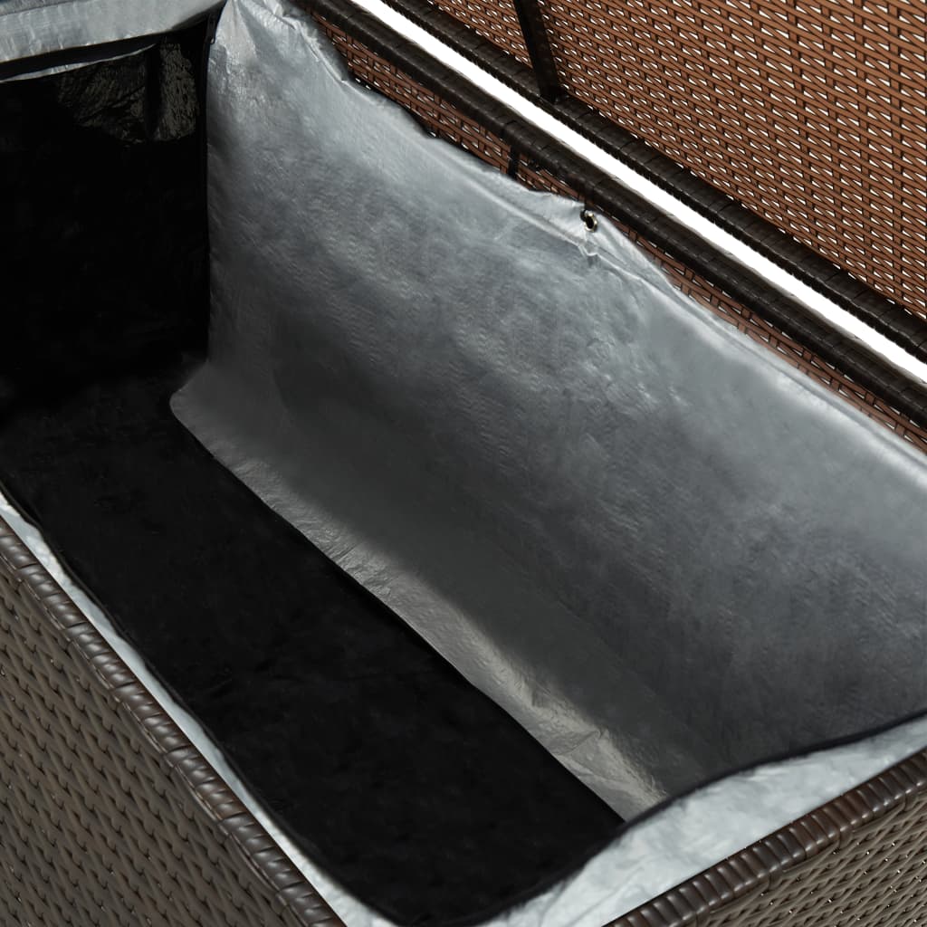 Boîte de rangement de jardin résine tressée 100x50x50 cm marron Coffres de jardin vidaXL