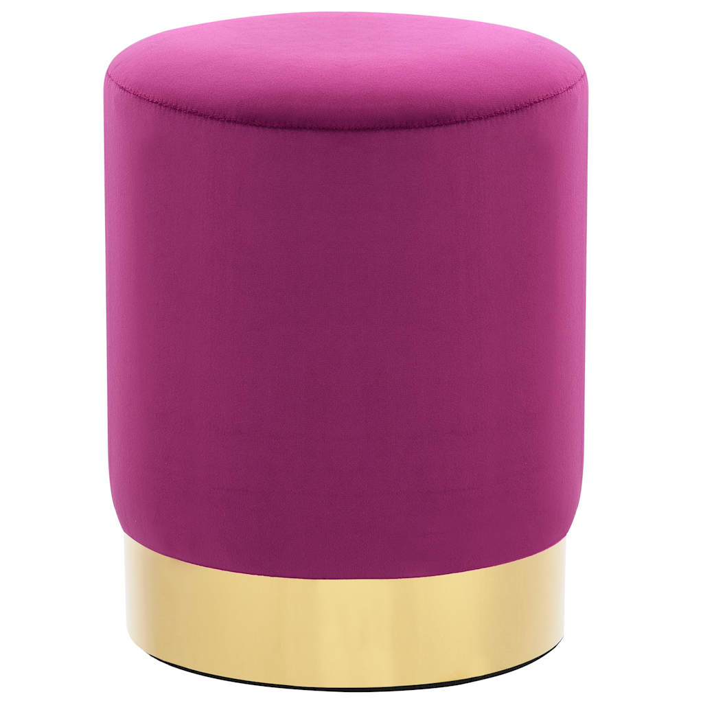 Tabouret Violet et doré Velours 28 x 36 cm