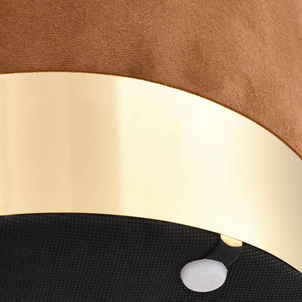 Tabouret Marron et doré Velours 28 x 36 cm - XIOS