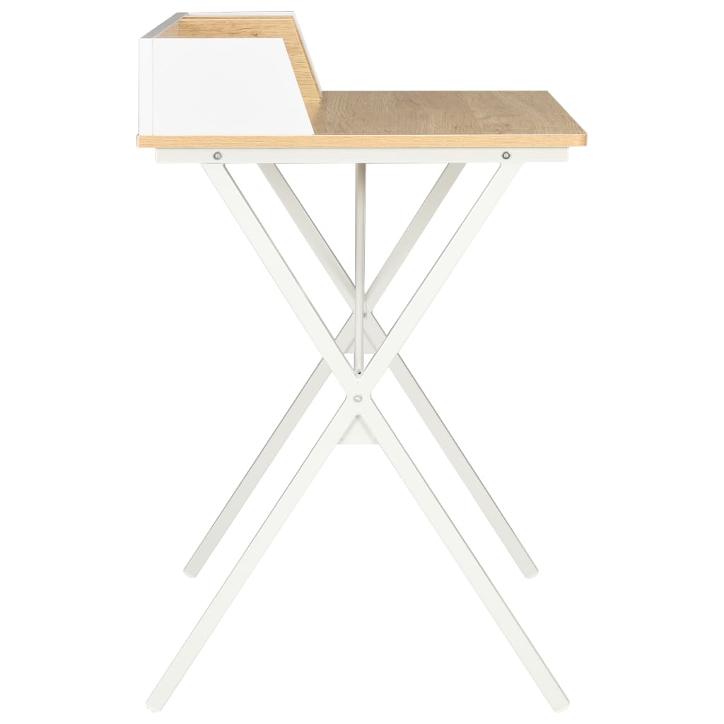 Bureau Blanc et naturel 80x50x84 cm - XIOS