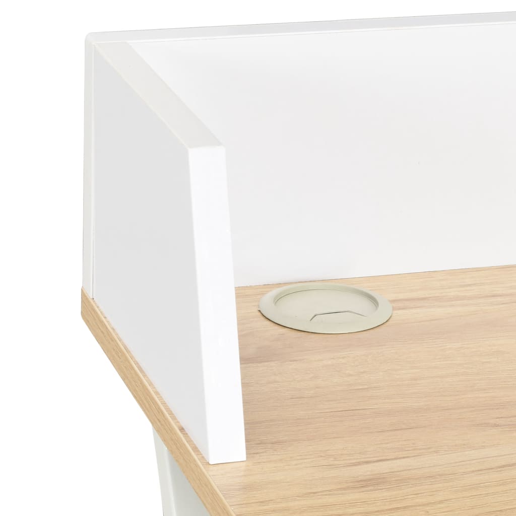 Bureau Blanc et naturel 80x50x84 cm - XIOS