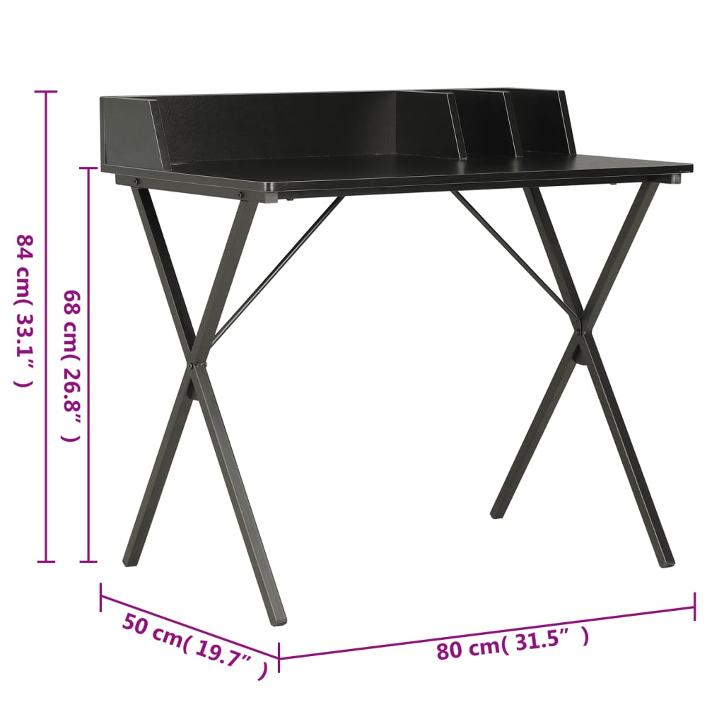 Bureau Noir 80x50x84 cm - XIOS