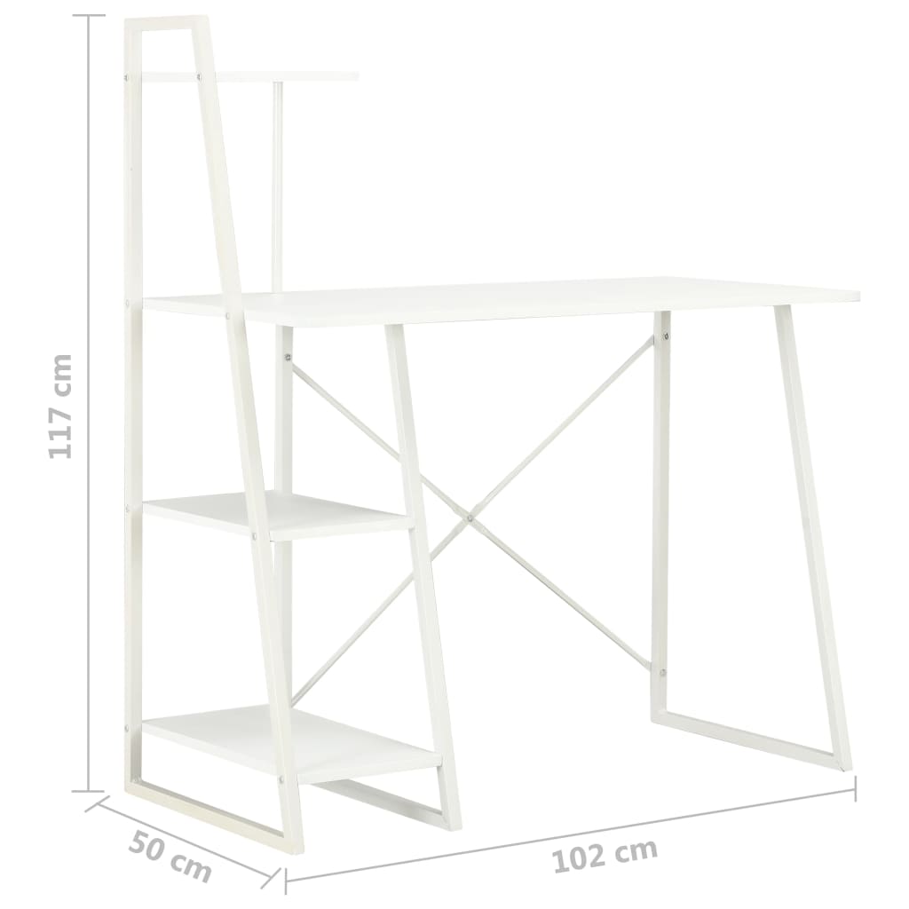 Bureau avec étagère Blanc 102x50x117 cm - XIOS