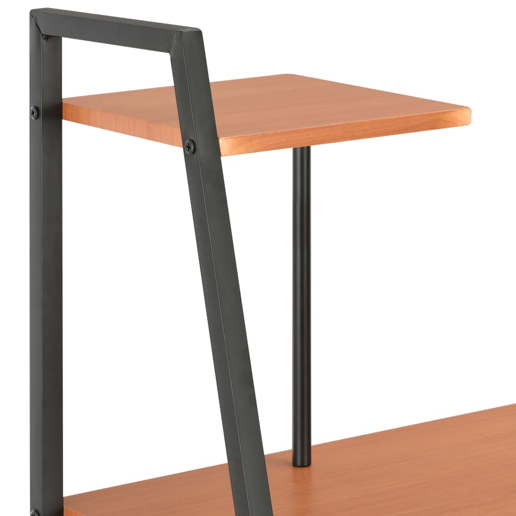 Bureau avec étagère Noir et marron 102x50x117 cm - XIOS