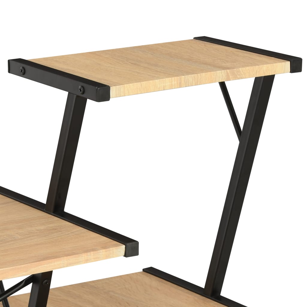 Bureau avec étagère Noir et chêne 116x50x93 cm - XIOS
