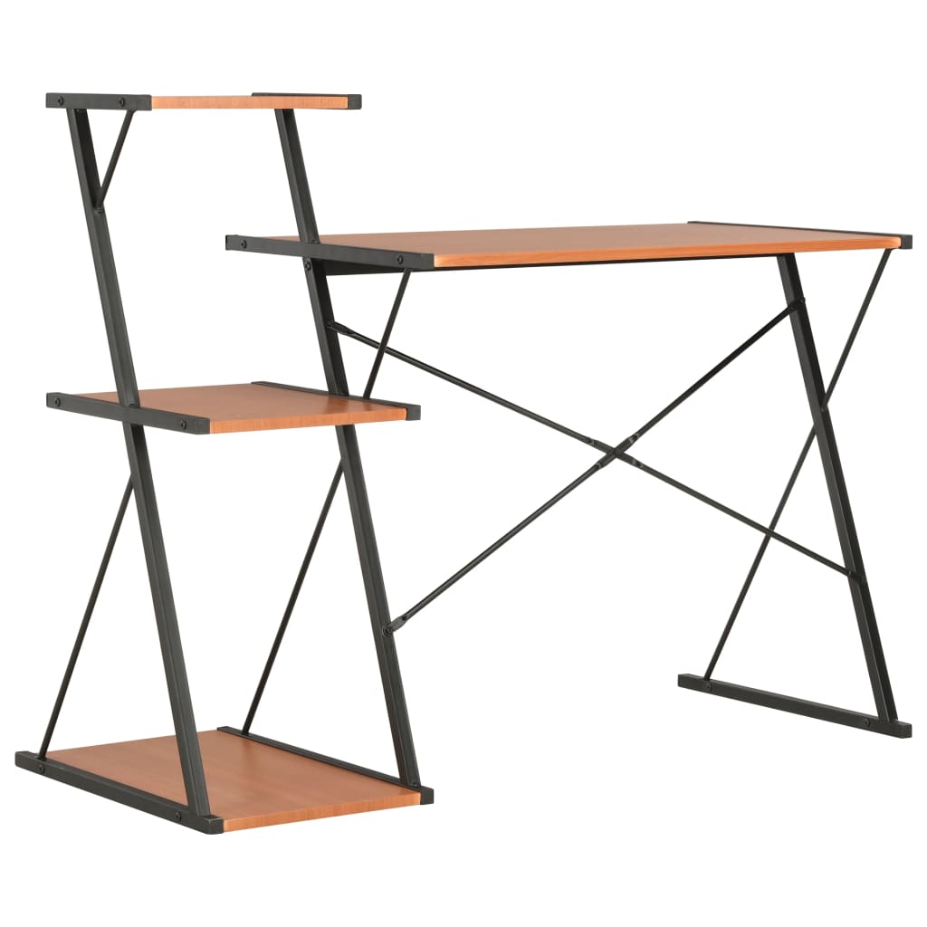 Bureau avec étagère Noir et marron 116x50x93 cm - XIOS