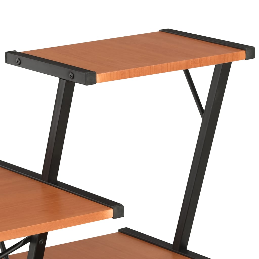 Bureau avec étagère Noir et marron 116x50x93 cm - XIOS
