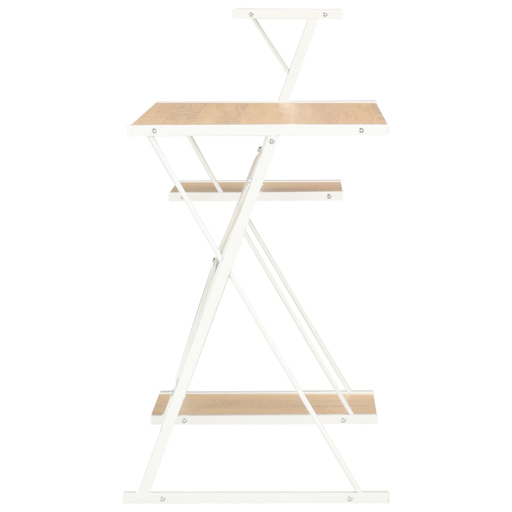 Bureau avec étagère Blanc et chêne 116x50x93 cm - XIOS