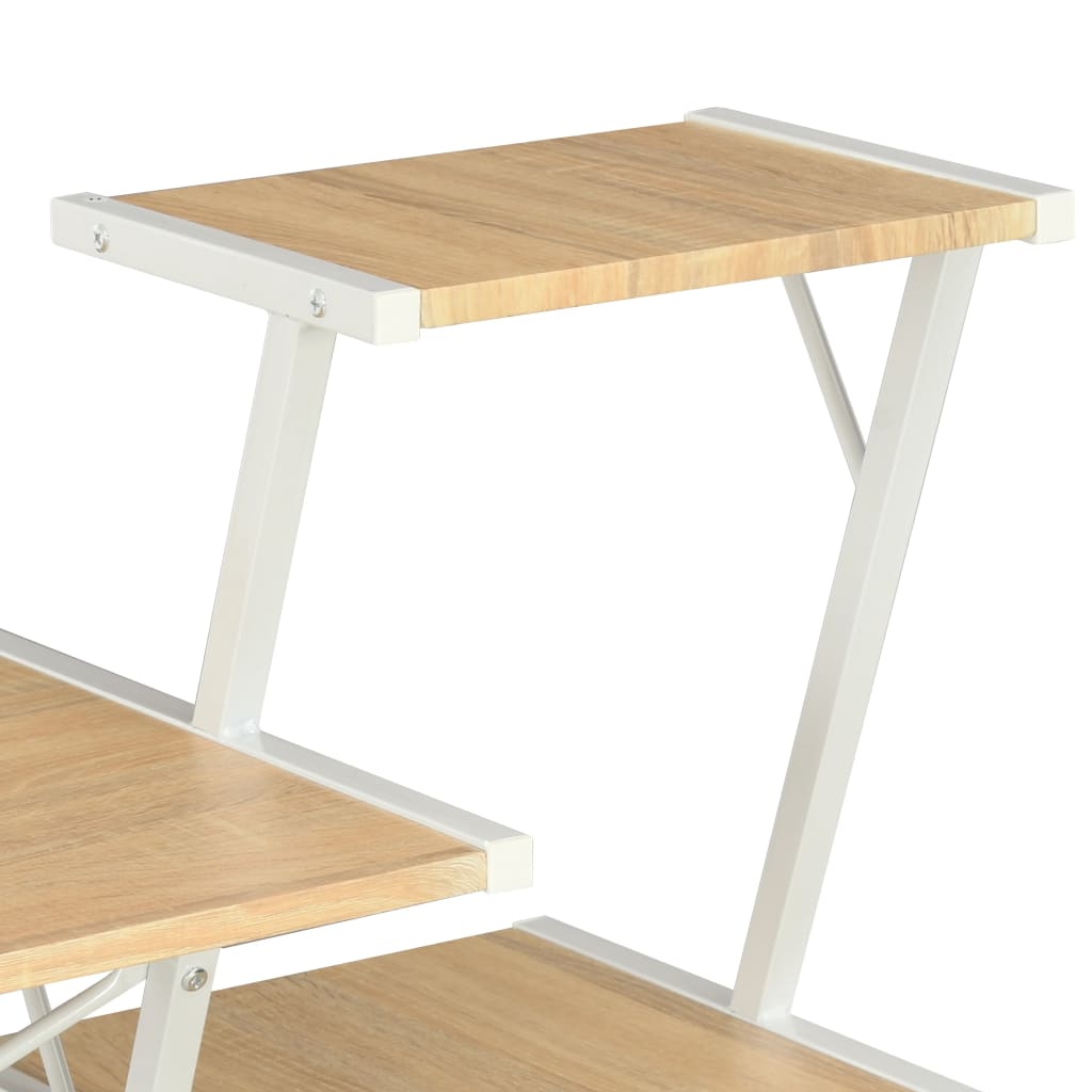 Bureau avec étagère Blanc et chêne 116x50x93 cm - XIOS