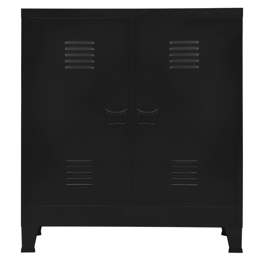 Coffre de rangement industriel Noir 90x40x100 cm Acier - XIOS