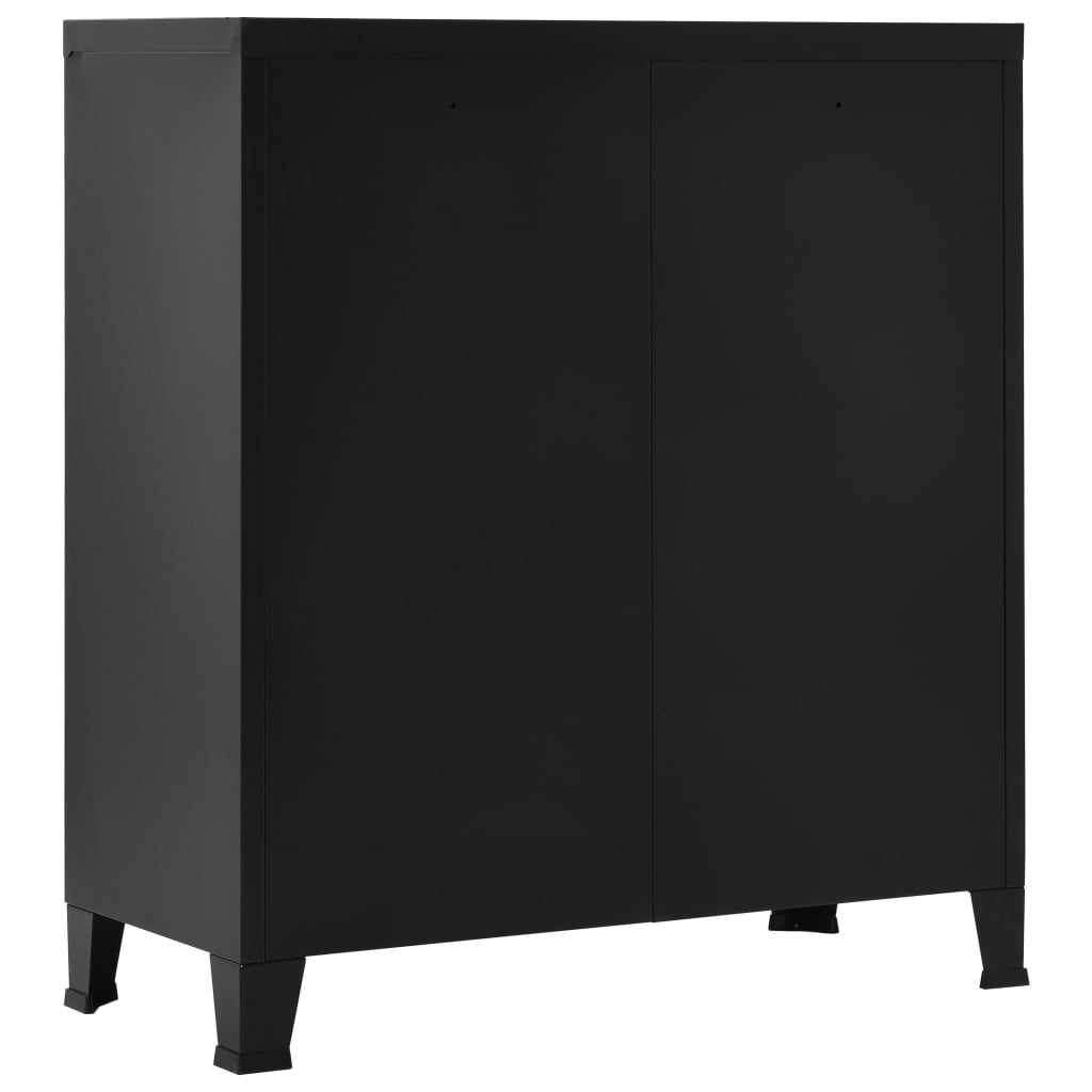 Coffre de rangement industriel Noir 90x40x100 cm Acier - XIOS